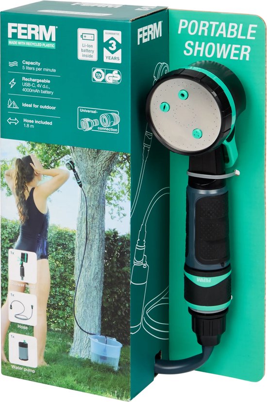FERM draagbare douche voor tuin en camping