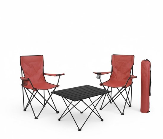 Festival opvouwbare camping set - tafel met stoelen - Camping stoel - Camping tafel - kamperen - opvouw tafel - opvouw stoel- Vis set - Vis stoel - Vis tafel - outdoor van Merkloos