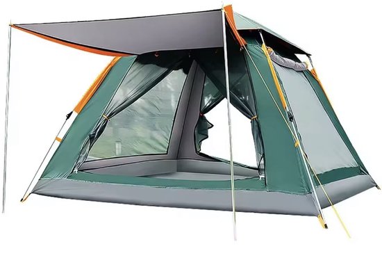 Festival tent - Kampeer tent - kamperen - 4 personen - Waterbestendig - Met luifel - TIJDELIJK 2 GRATIS SLAAPZAKKEN van Deuba