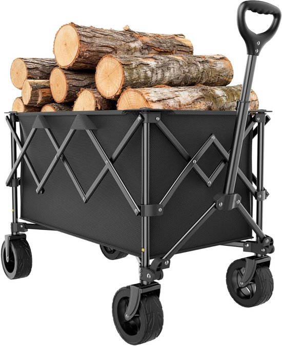 Festival Trolley - Outdoor Wagentje - Spullen Vervoeren - Opvouwbaar Ontwerp - 140 Liter - Beige