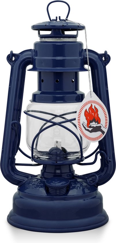 Feuerhand Stormlantaarn Baby special 276 - Donkerblauw - 13.5x15x26.5cm - Modern van Feuerhand