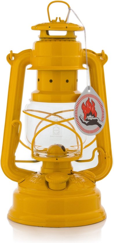 Feuerhand Stormlantaarn Baby special 276 - Geel - 13.5x15x26.5cm - Modern van Feuerhand