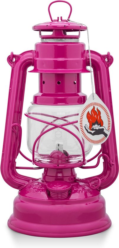 Feuerhand Stormlantaarn Baby special 276 - Roze - 13.5x15x26.5cm - Modern van Feuerhand