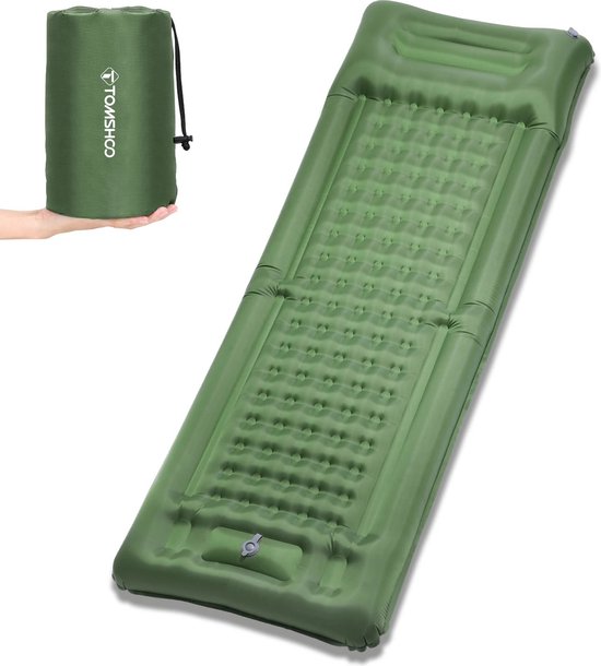 FIBILA Opblaasbare Slaapmat - Zelfopblazend Matras - Luchtbed - Opblaasbare Bed -Camping Mat - Reis Matras - Ingebouwde Pomp - Extra Dikke 4 Inch Dikte - Comfortabele Ondersteuning voor Backpacken en Kamperen - Waterbestendig en Compact - Blauw van FIBILA