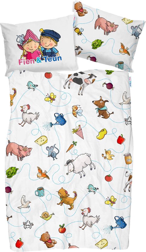 Fien & Teun - Dekbedovertrek - 140x200 van Merkloos