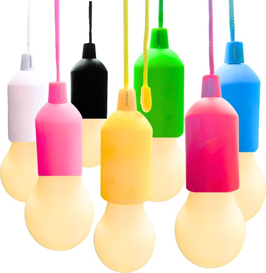Fienosa Treklamp - Set van 7 Stuks - Nachtlampje Kinderen - Camping lamp - LED - Hanglamp Batterij - Kamperen - Campinglampen - Tentlamp - Kampeerlamp - NIET INBEGREPEN aaa batterijen - Warm wit licht -Tuinverlichting - Feestverlichting - Sfeer Party van Fienosa