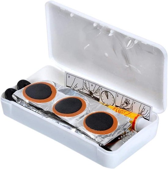 Fiets Band Reparatie - Patch Kit - Onderweg Herstellen - Compleet Set - 12x6x3cm - Diverse Kleuren