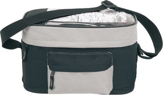 Fiets koeltas zwart/grijs 8 liter - Stuurtas voor de fiets met koeltas - Fietstas koeltas voor onderweg van ProPlus