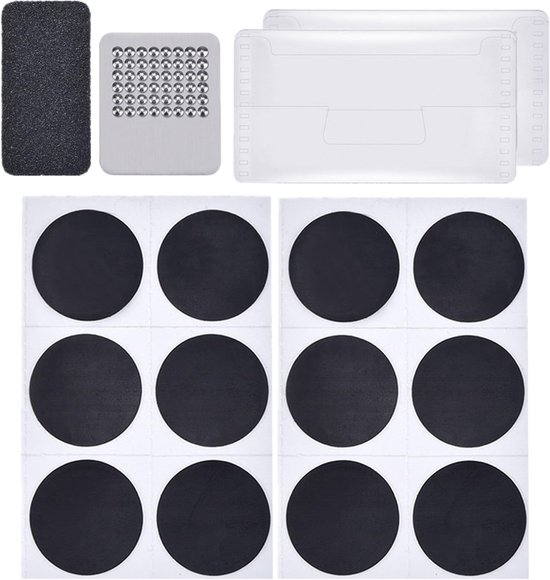 Fiets Punctie Reparatie - Bandenplak Set - Snelle Banden Reparatie - Zelfklevend Geen Lijm - Compact Lichtgewicht - Zwart van Merkloos