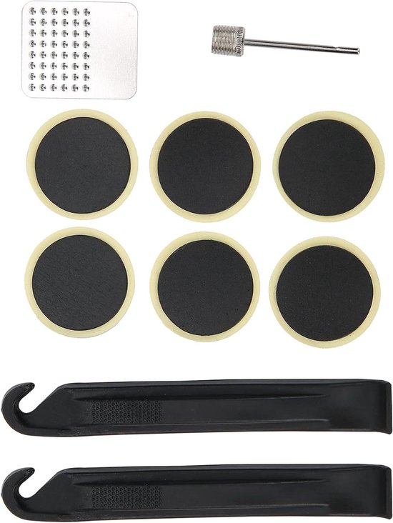 Fietsband Reparatie - Bandenplak Set - Onderweg Herstellen - Lijmvrije Pleisters - Compact Formaat - Multicolor