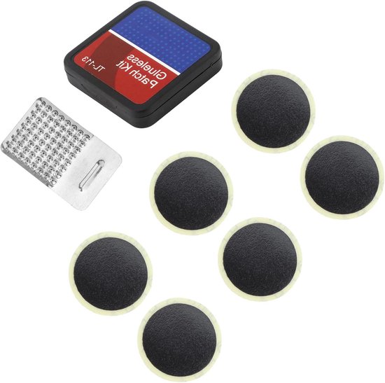 Fietsband Reparatiekit - Bandenplak Set - Binnenbanden Plakken - Lijmvrije Plakken - 6 stuks - Zwart
