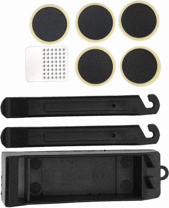 Fietsband Reparatiekit - Lekke Band Set - Banden Repareren - Lijmloze Pleisters - 11x3.3 Cm - Zwart