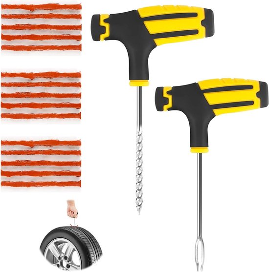 Fietsband Reparatiekit - Tubeless Bandenplug Set - Snelle Bandenreparatie - Duurzaam Rubber Materiaal - 15 Strips - Niet gespecificeerd