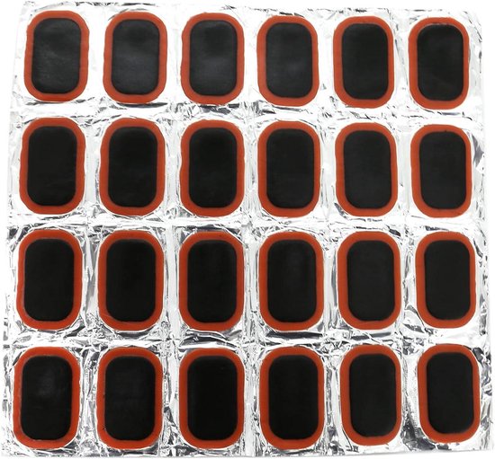 Fietsband Reparatieset - Lekke Band Pleisters - Band Noodgevallen - Hoogwaardig Rubber - 24 Stuks - Zwart