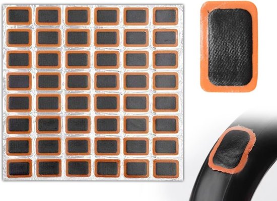 Fietsband reparatieset - Patch kit - Band repareren - Grote capaciteit - 48 stuks - Zwart van Merkloos