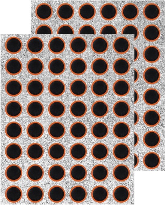 Fietsband reparatieset - Patchkit banden - Fietsbanden plakken - Zonder lijm - 96 stuks - Zwart