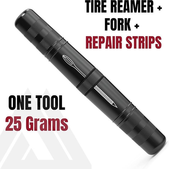 Fietsbanden reparatiekit - Tubeless reparatie - Snelle lekke banden - Inclusief ruimertool - Slechts 25 gram - Rood van Merkloos