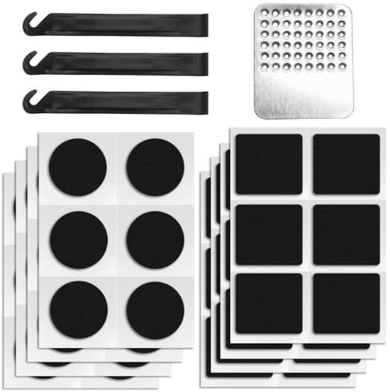 Fietsreparatieset 52-delig - Bandenreparatieset met Zelfklevende Pleisters en Metalen Vijl van Merkloos