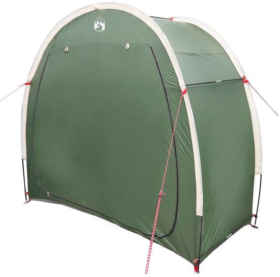 Fietstent met dak met opslag Groen 210 x 90 x 174 cm van Merkloos