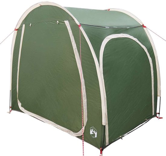 Fietstent met dak met opslag Groen 218 x 156 x 180 cm van Merkloos