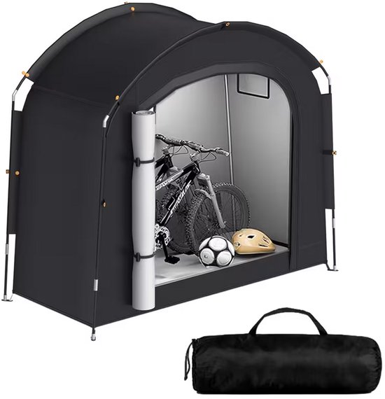 Fietstent - Opbergtent - Camping Tent - Fietsbescherming - Waterdicht - UV-bestendig - Voor 1 tot 2 Fietsen - 200x80x165 CM - Zwart