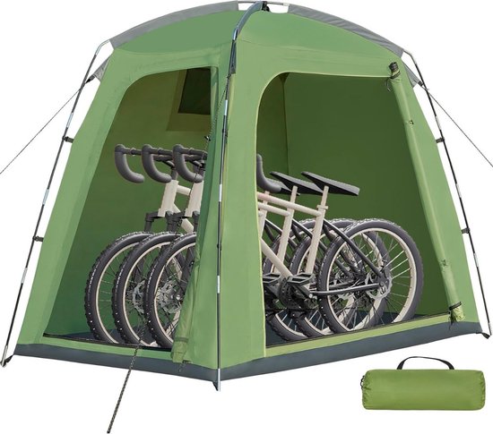 Fietstent - Schuurtent - Opbergtent – Bijzettent Waterdicht en met Opbergtas – Schuurtent Camping – Fiets Garage Voor 1 tot 3 Fietsen – 200 x 120 x 165 cm van Merkloos