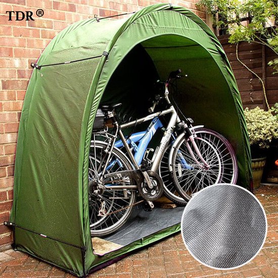 Fietstent,Beschermhoes fietsenschuur, tent voor camping in de open lucht-groen 200*80*165CM van Merkloos