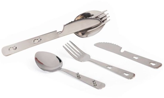 Filex Camping Cutlery - 3-in-1 bestekset - Camping bestek - Spork set - Reisbestek - Meeneem bestek voor Vissen & Kamperen - Vork, Mes & Lepel