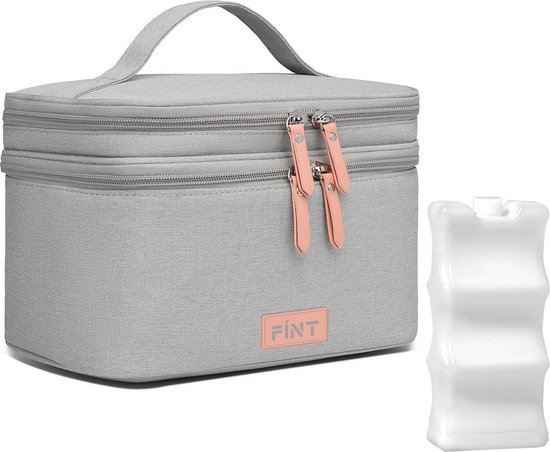 FÍNT® Luxe Koeltas met Koelelement - Voor Onderweg - Kolftas - Moedermelk tot 12 uur Koel - Koeltassen Moedermelk - voor Borstkolf - Grijs van FÍNT