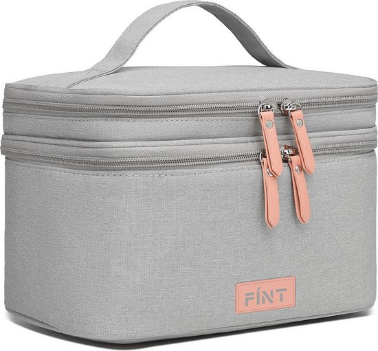 FÍNT® Luxe Koeltas - Voor Onderweg - Kolftas - Opbergruimte Borstkolf en Toebehoren - Moedermelk tot 12 uur Koel - Koeltassen Moedermelk - Grijs van FÍNT