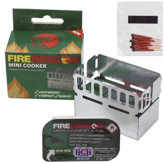 Fire Dragon Mini cooker kooktoestel + Fuel tablet CN360