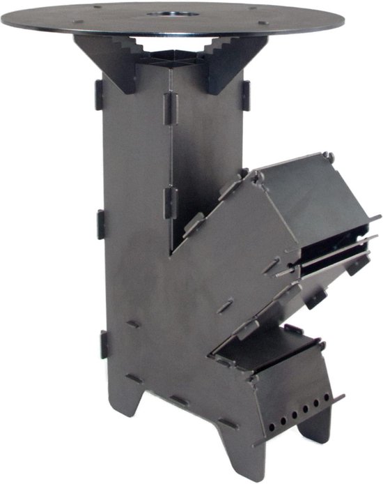 FIRE WORLD® Rocket Stove - Houtkachel - Houtkachel Buiten - Houtkachel Camping - Camping Kooktoestel - Campinggrill - Milieuvriendelijk En duurzaam - Eenvoudig In Gebruik - Veelzijdige Functies - Met Verschillende Warmtezones van FIRE WORLD®
