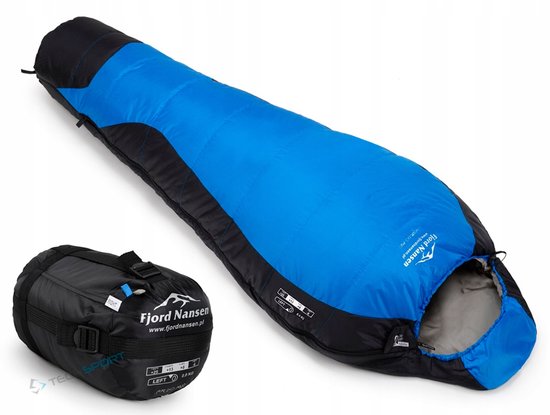 Fjord Nansen Vardo Mid Slaapzak -6°C, 900g, Rechtse Rits, Blauw/Zwart van Merkloos