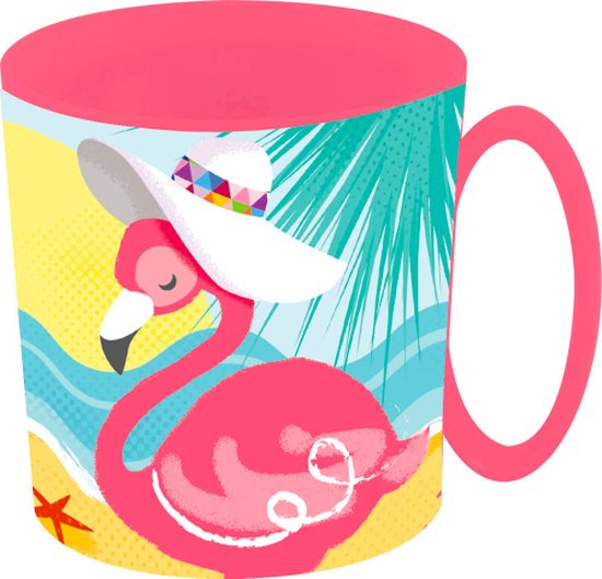 Flamingo plastiek drinkbeker - 350 ml van Flamingo