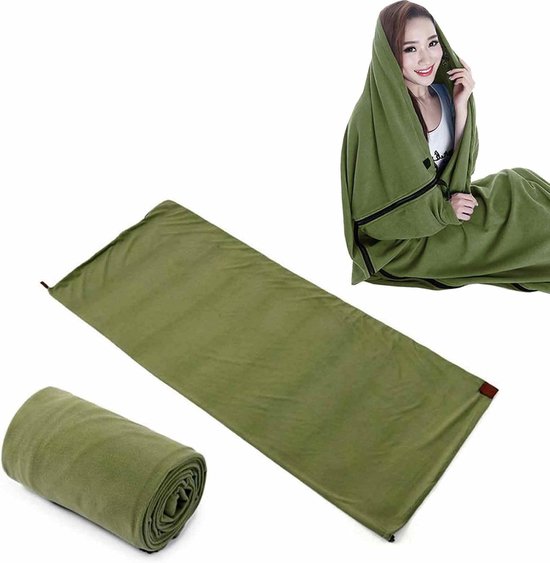 Fleece Slaapzak - Binnenslaapzak Liner - Kamperen Reizen - Lichtgewicht Compact - 180x80cm