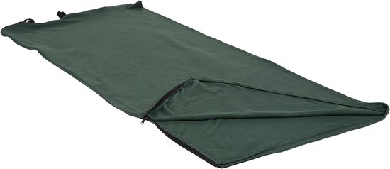 Fleece Slaapzak - Outdoor Dek - Kamperen en Reizen - Dubbel te koppelen - 203 x 81 cm - Groen
