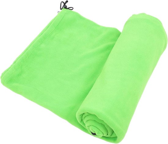Fleece Slaapzak - Outdoor Deken - Kamperen Wandelen - Lichtgewicht Compact - 180x80cm - Groen