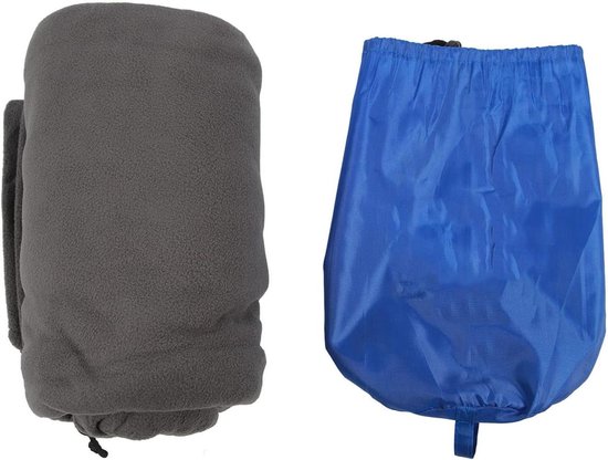Fleece Slaapzak - Reis Slaapzak - Kamperen en Reizen - Volledig Open te Vouwen - 185x80cm - Grijs