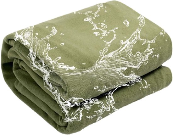 Fleece Slaapzak - Reisdeken Liner - Comfortabel Slapen - Met Ritssluiting - 180x75 cm - Legergroen