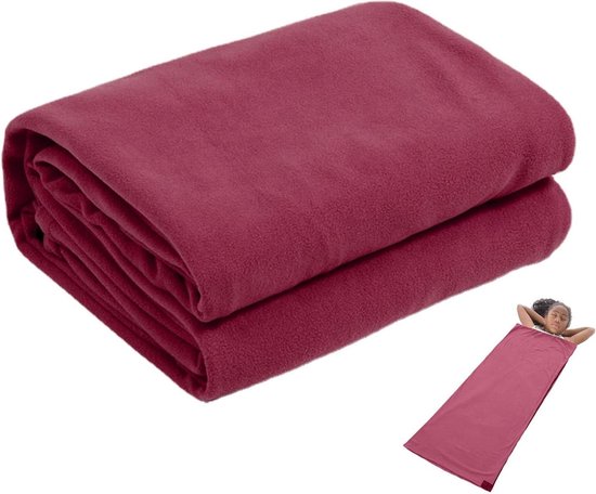 Fleece slaapzak - Slaapzak deken - Kamperen en reizen - Ademend en zacht materiaal - 180 x 75 cm