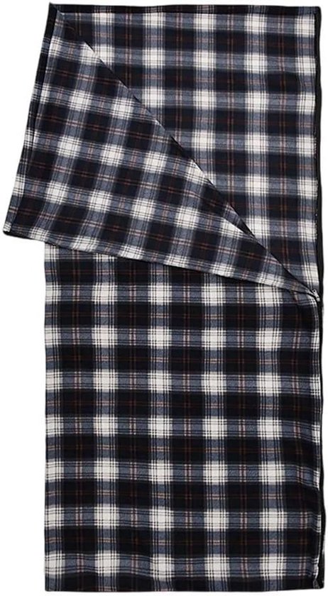 Fleece Slaapzak Voering - Lichtgewicht Reisdeken - Kamperen en Reizen - Machine Wasbaar - Compact Opvouwbaar - Navy Plaid