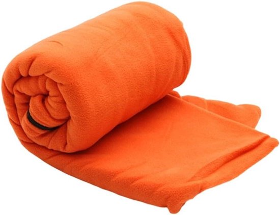 Fleece Slaapzak Voering - Reislaken Dek - Kamperen Reizen - Ultra Lichtgewicht - 30 x 16 cm - Oranje