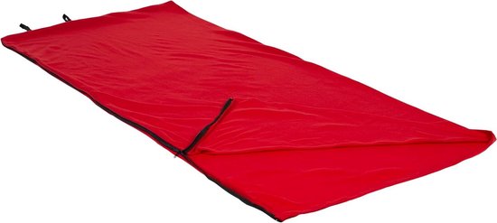 Fleece slaapzak - Zomerzak - Kamperen en reizen - Dubbel te ritsen - 190 x 81 cm - Rood