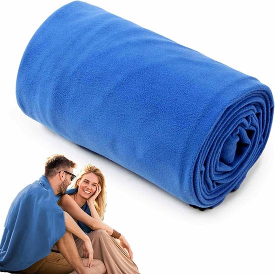 Fleece Slaapzakvoering - Reislaken Slaapzak - Kamperen en Reizen - Dubbelzijdige Ritssluiting - 180 x 80 cm - Koningsblauw