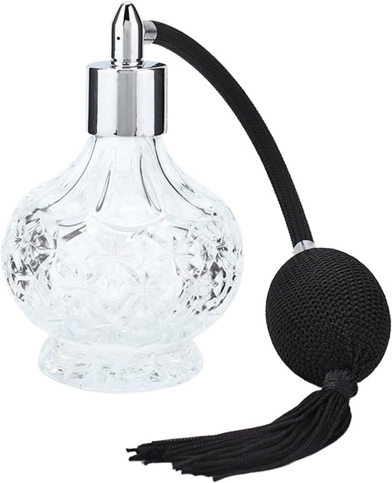 Fles Parfum 12×8×8 Retro Parfumflesje Navulbare Kwastje Lege Spuitfles Verstuiver 80ml Parfum Puffer Fles Parfum Verstuiver Navulbaar