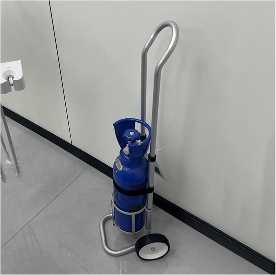 Fles Trolley - Cilinderwagen - Flessen Verplaatsen - Stabiele Basis - 2L-20L - Zilver