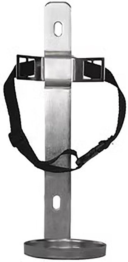 Fleshouder Muurbevestiging - Gasfleshouder Organizer - Veilige Opslag - Robuuste Stalen Constructie - 2-4 Liter Flessen - Zilverkleurig