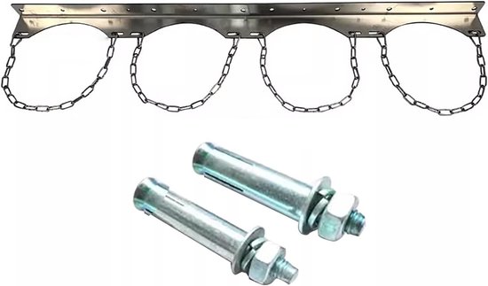 Fleshouder Wandmontage - Gasflesrek - Veilige Opslag - Verstelbare Anti-druppelketting - 8L tot 40L - Metaal