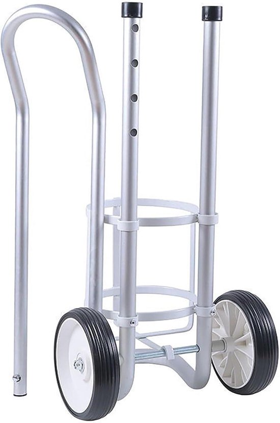 Fleskarretje Gasflessen - Cilinderhouder Trolley - Flessen Vervoeren - Vaste Riem Stabiliteit - 2-20 Liter - Zilver