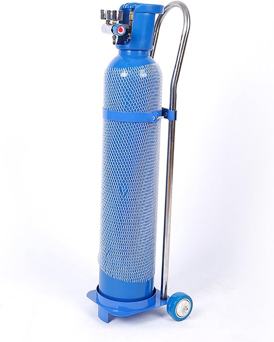 Flessenhouder - Gasflessen standaard - Veilig transport - Met wielen - Tot 20 liter - Blauw